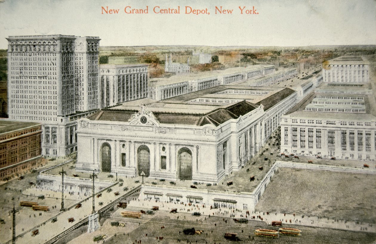 New Grand Central Depot, New York, 1905 körül (színes litho) alkotó: American School