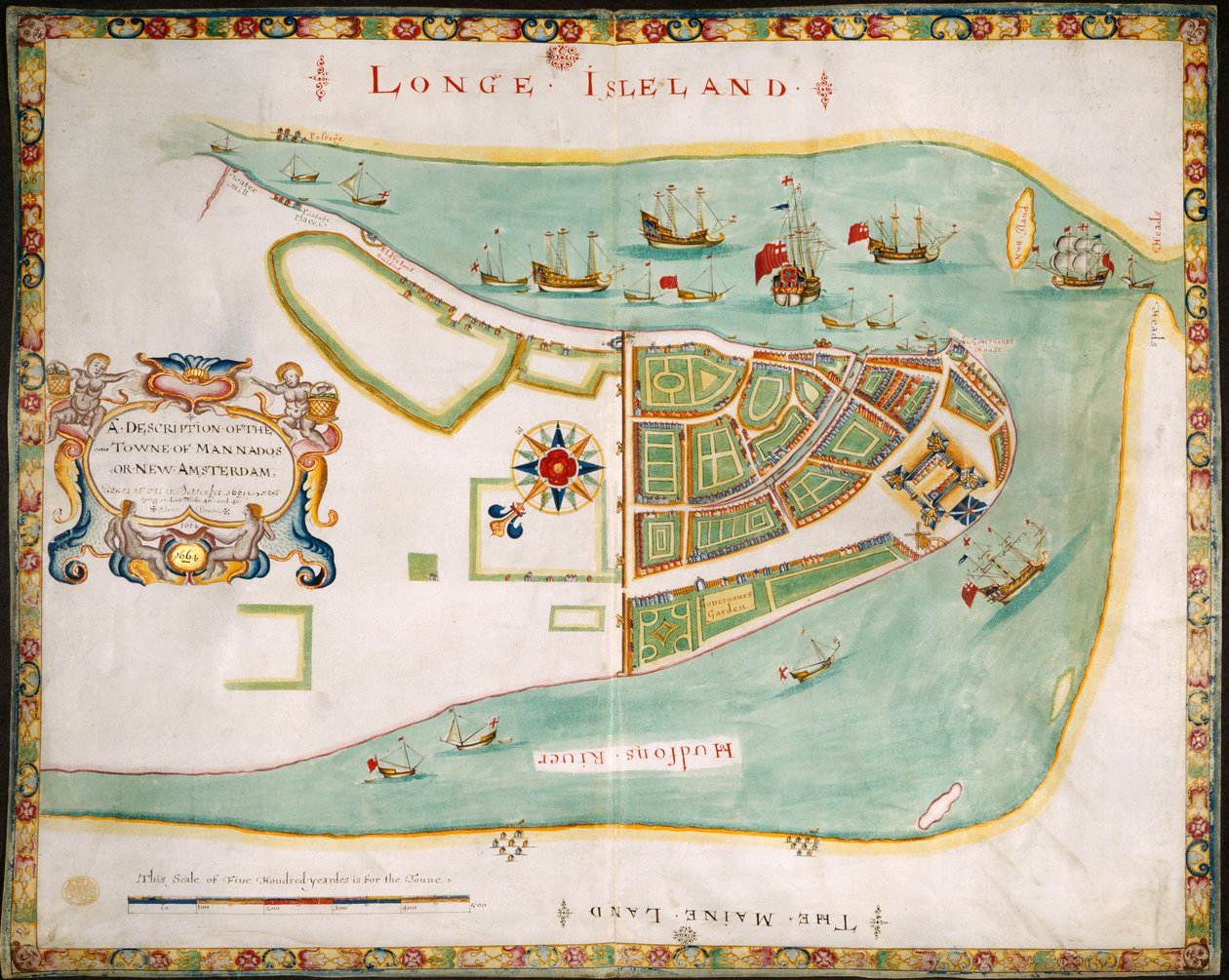 New York: Manhattan, Long Island, a Hudson folyó és Új Amszterdam terve alkotó: American School