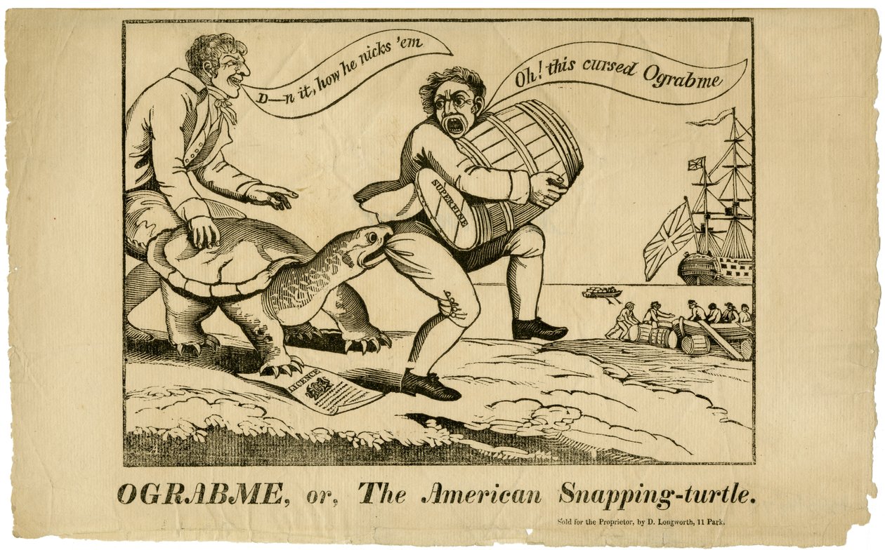 Ograbme, avagy The American-Snapping Turtle, 1808 alkotó: American School