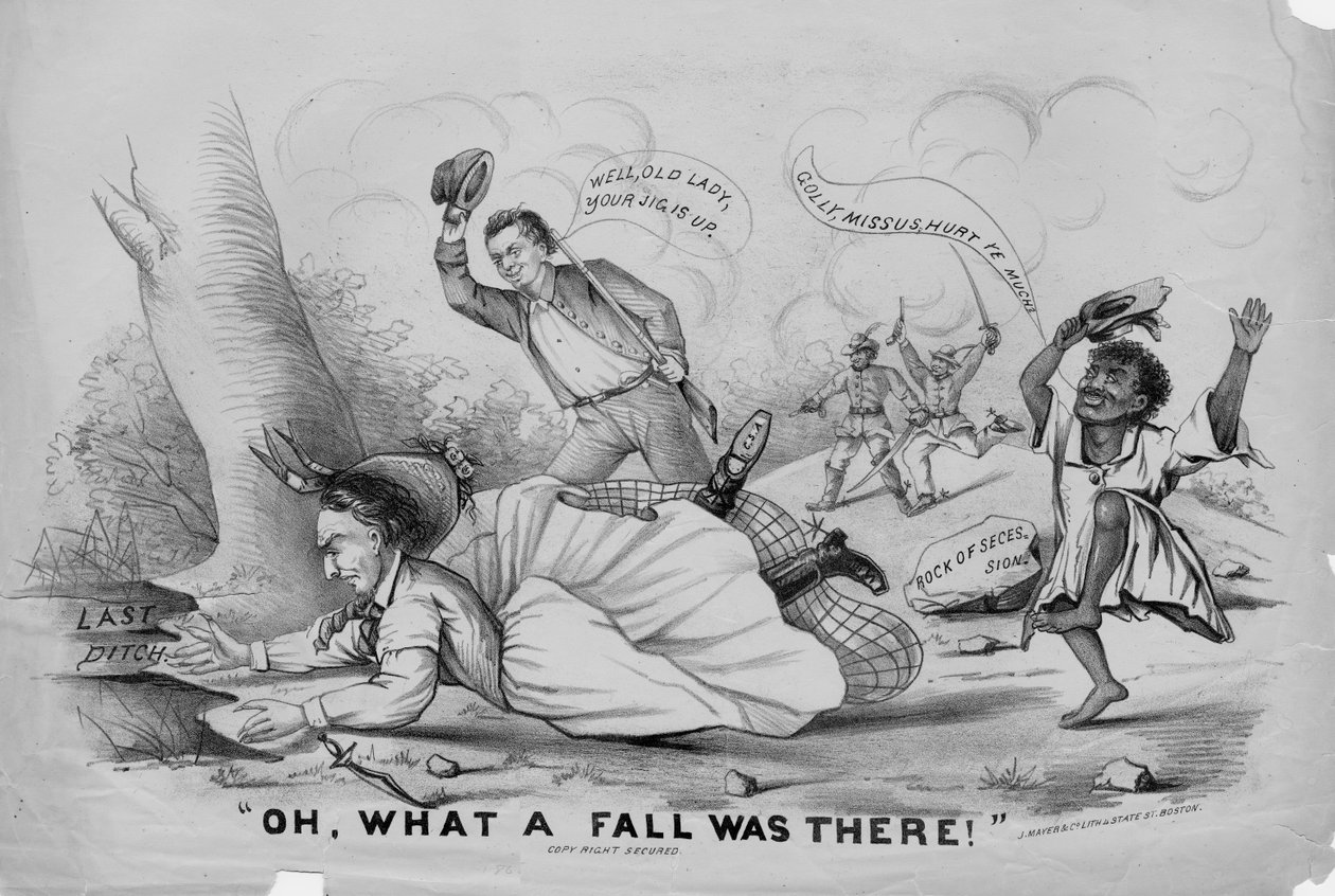 Ó, micsoda bukás volt!, J. Mayer & Co. Lith, Boston, 1865 körül alkotó: American School