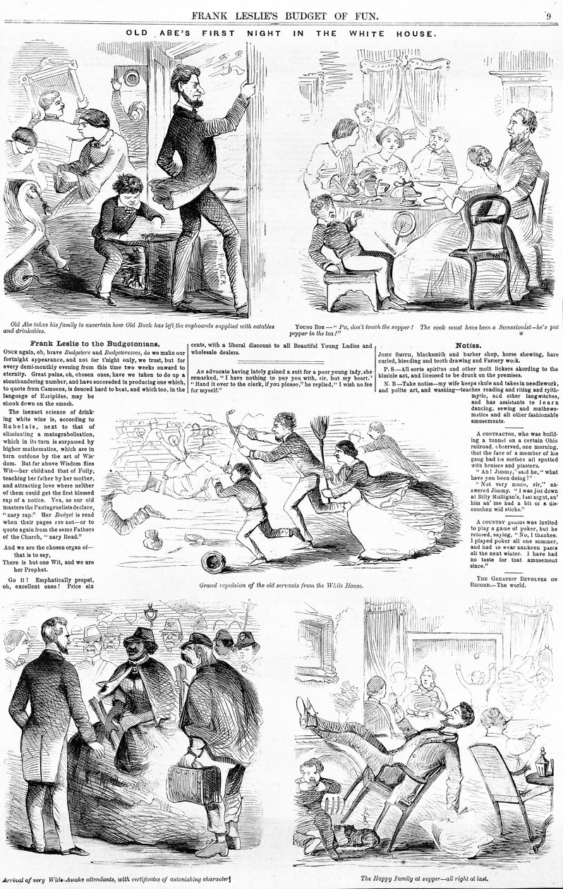 Old Abes első éjszakája a Fehér Házban, 1860 körül alkotó: American School