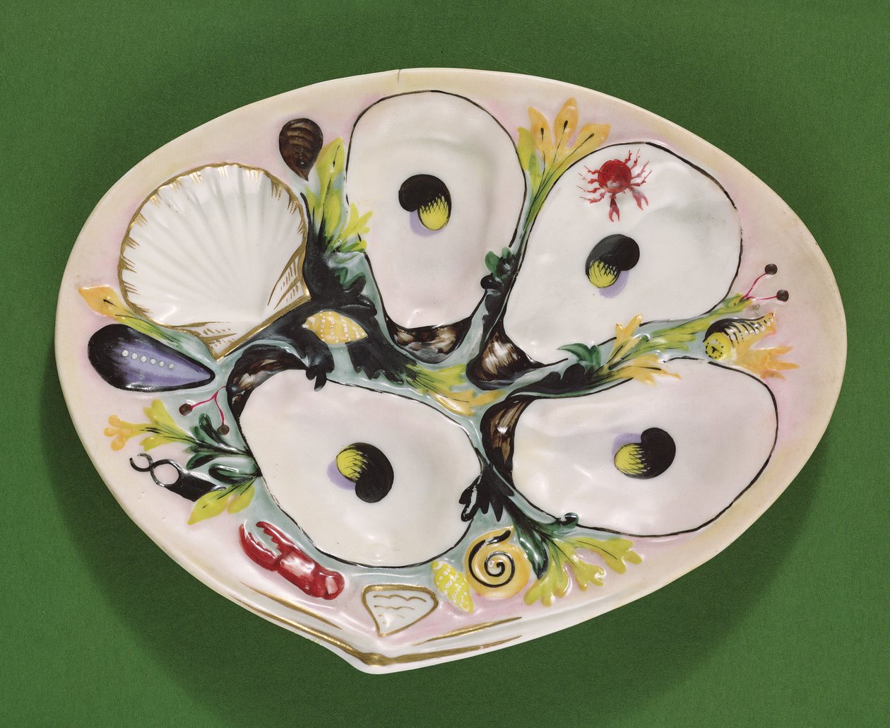 Osztrigalap, gyártó: Union Porcelain Works, Greenpoint, New York, 1880 körül (porcelán) alkotó: American School