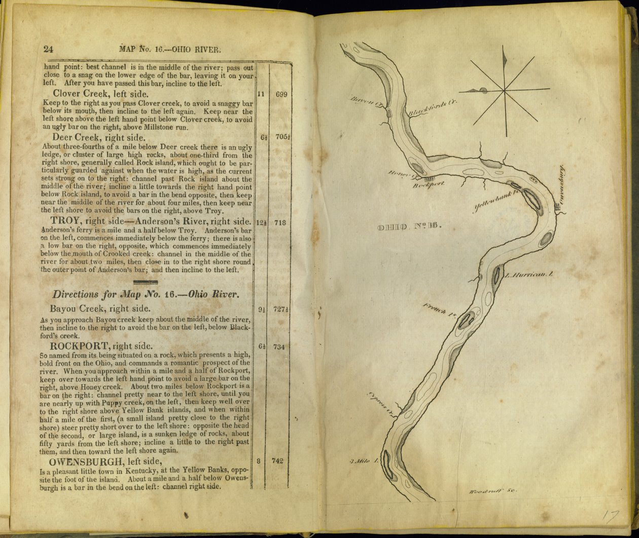 Lapok a The Western Pilot...-ból, Samuel Cummings, kiadó: G. Conclin, Cincinnati, 1847 alkotó: American School