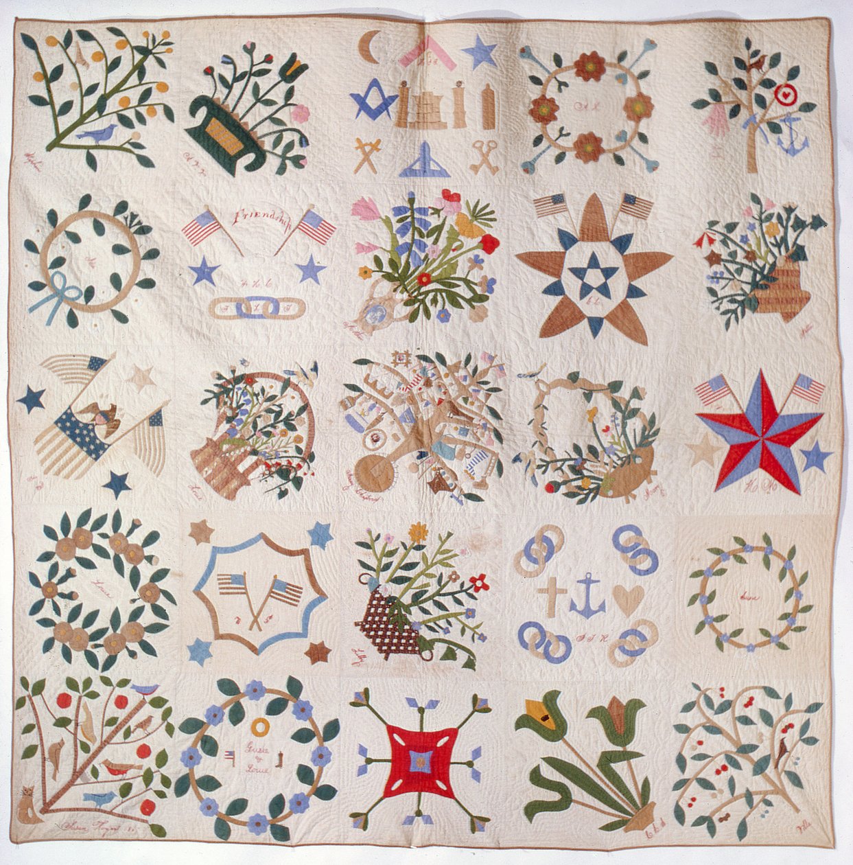 Patriot and Flower paplan, 1860 körül (pamut) alkotó: American School