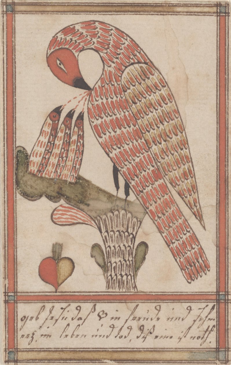 Pelikán kegyességében, 1800 körül (tinta és WC papíron) alkotó: American School