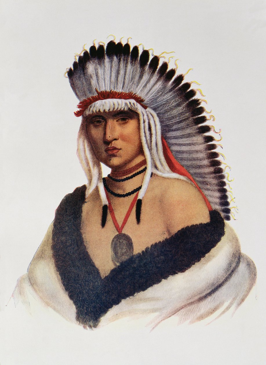 Petalesharro, a Pawnee Brave, illusztráció a „The Indian Tribes of North America, Vol.1”, Thomas L. McKenney és James Hall, pub. szerző: John Grant (színes litó) alkotó: American School