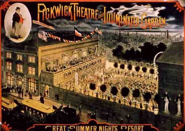 „Pickwick Theatre Illuminated Garden” (színes litó) alkotó: American School