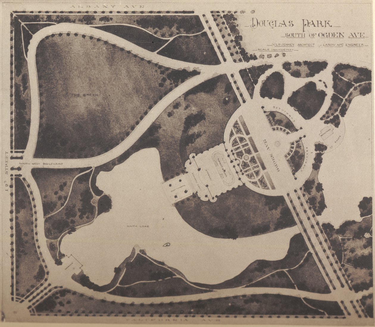 A Douglas Park télikert terve alkotó: American School