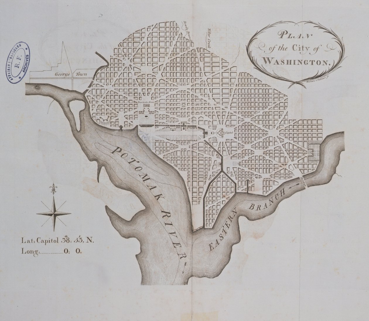 Washington város eredeti terve 1793-ban alkotó: American School