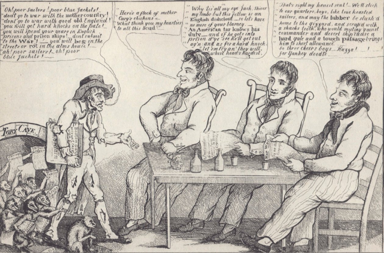 Politikai karikatúra az 1812-es háború előestéjén, 1812 körül (litho) alkotó: American School