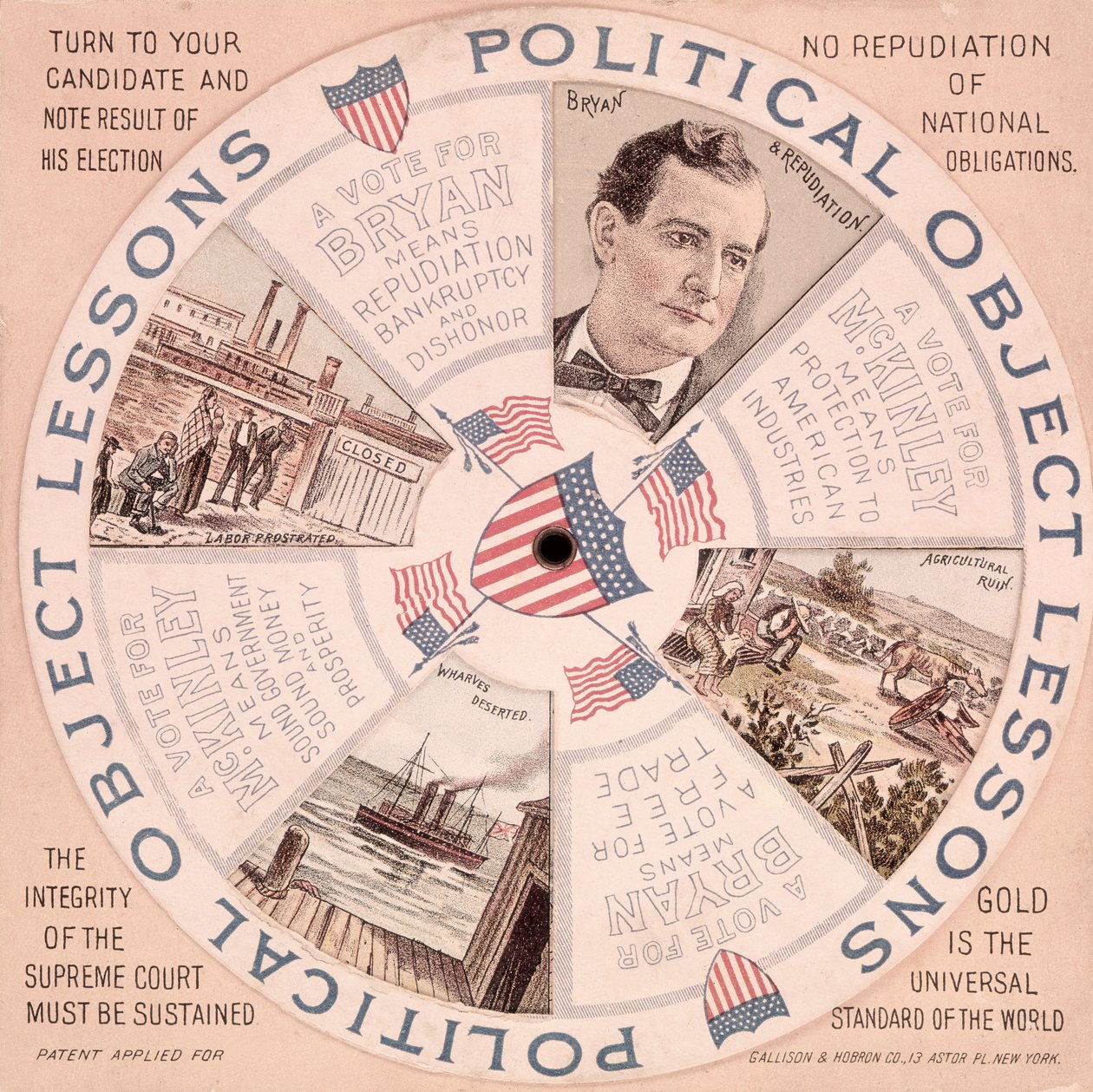 Political Object Lessons, William McKinley (1843-1901) amerikai elnökválasztási kampány plakátja 1897 körül alkotó: American School