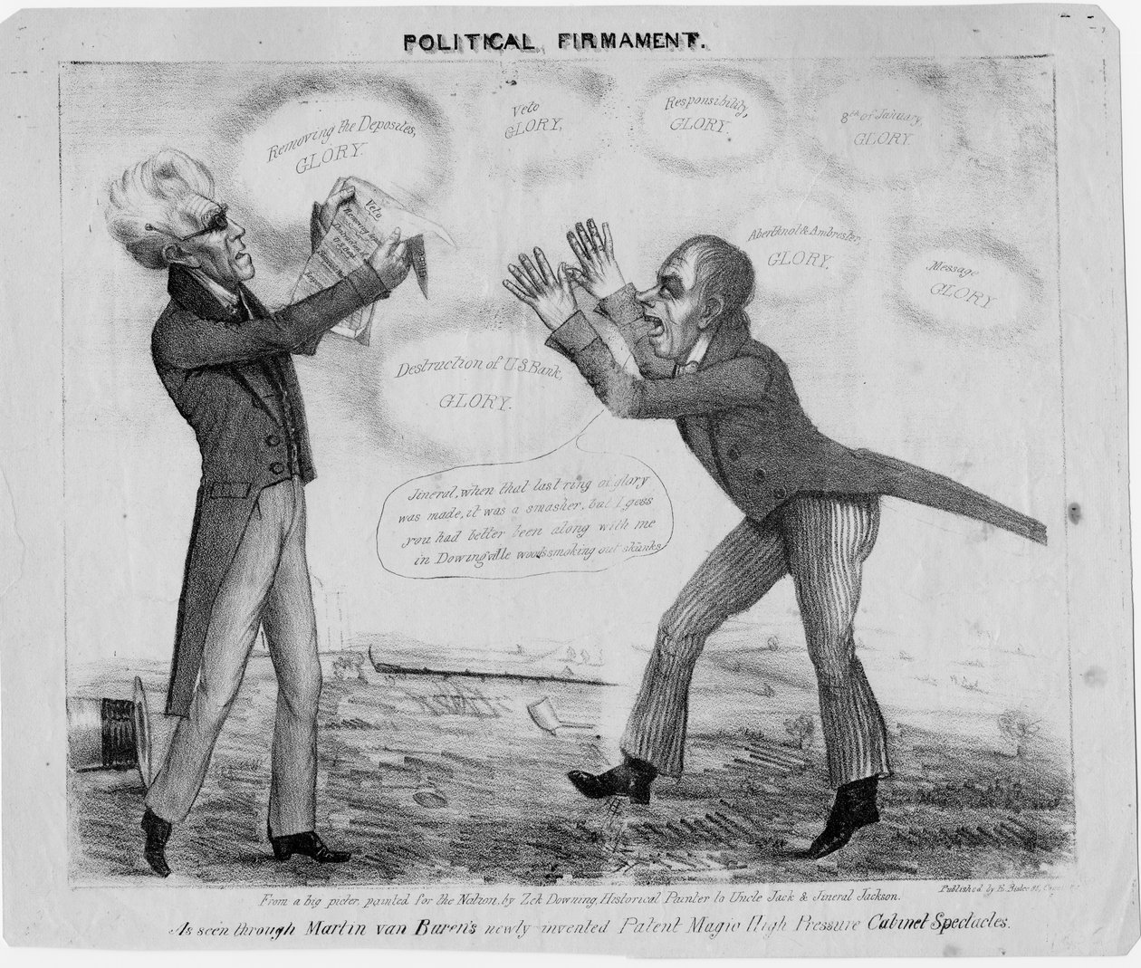 Politikai égbolt, 1835 körül alkotó: American School