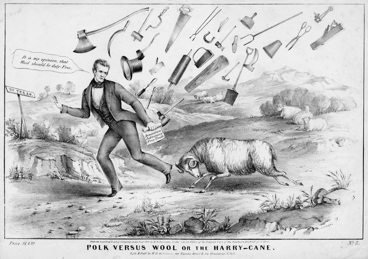 Polk versus gyapjú, vagy, The Harry-cane, kiadó: H R Robinson, New York, 1844 alkotó: American School