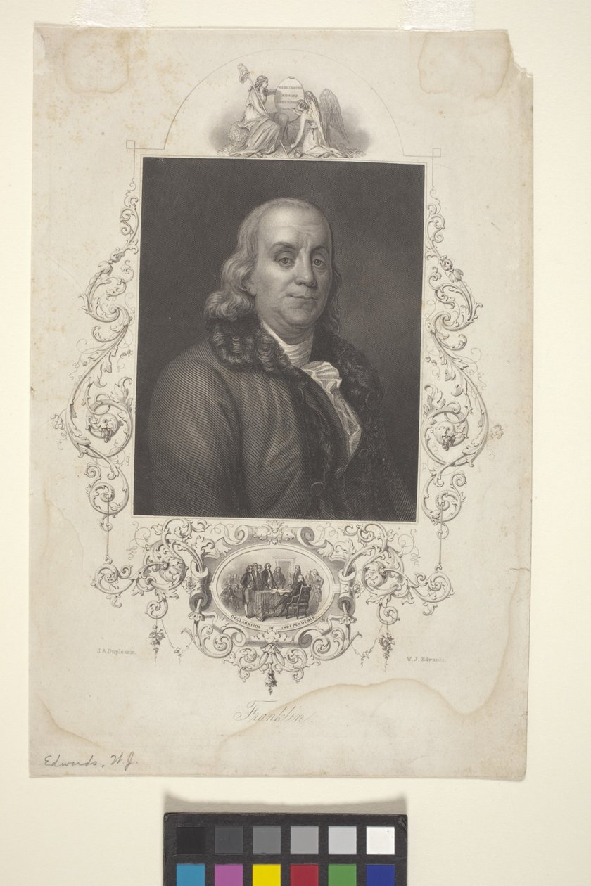 Benjamin Franklin portréja (tinta) alkotó: American School