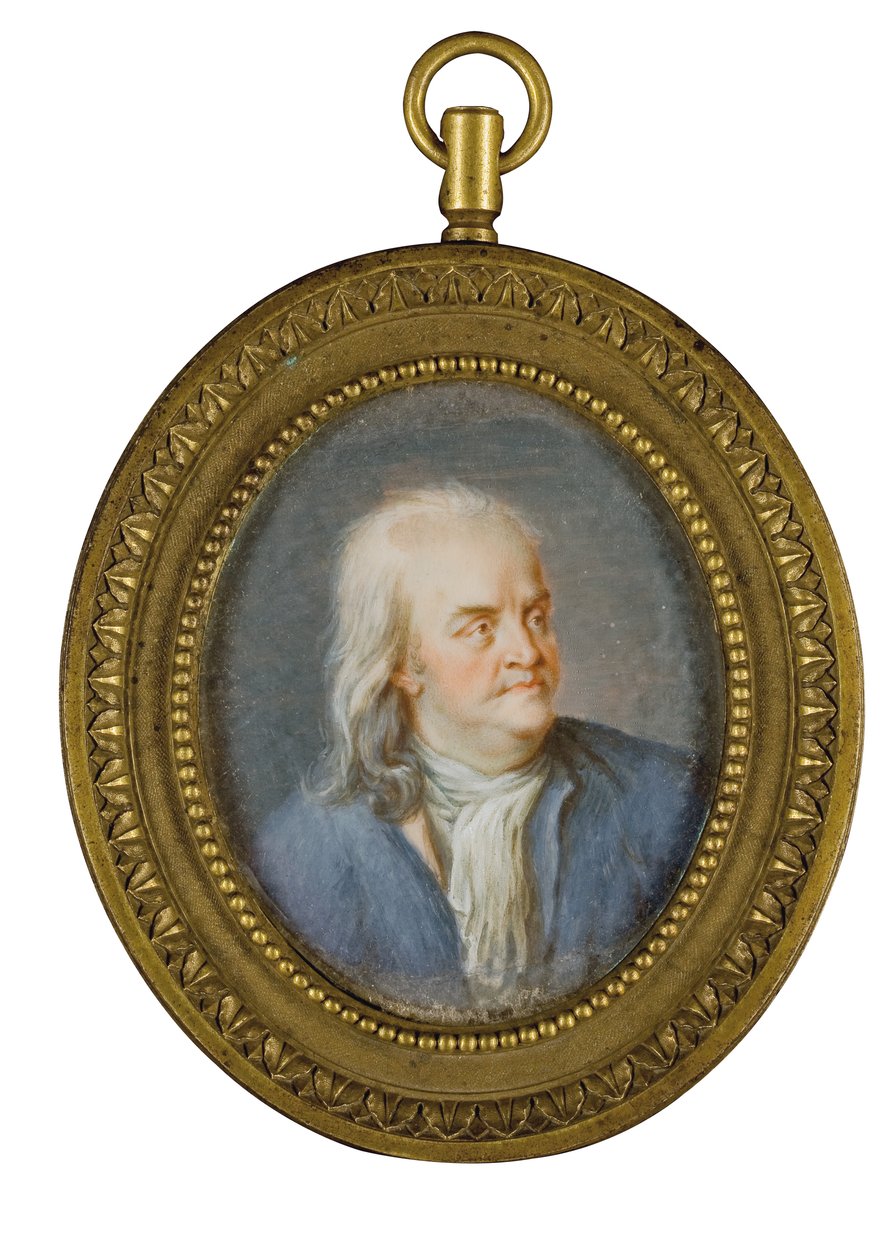 Benjamin Franklin portré miniatűrje alkotó: American School