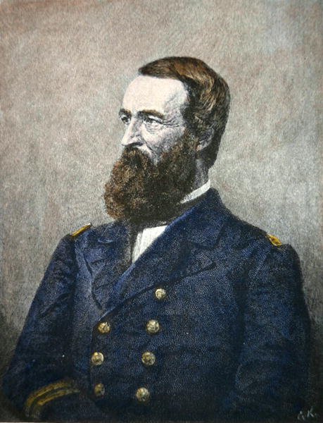 David Dixon Porter (1813-91), a Szövetségi Haditengerészet admirálisának portréja (színes litó) alkotó: American School