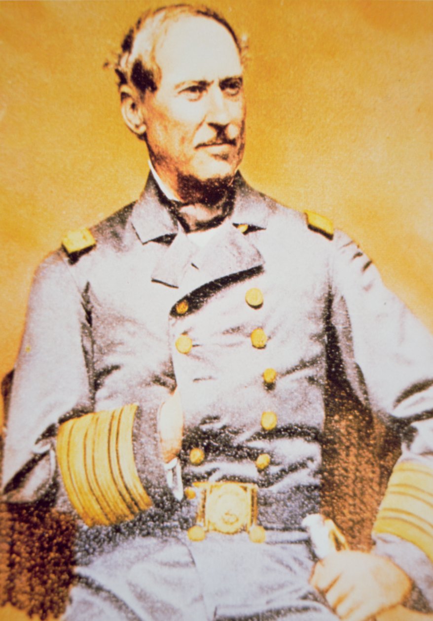 David Glasgow Farragut (1801-70), Union Admiral portréja (színes litó) alkotó: American School