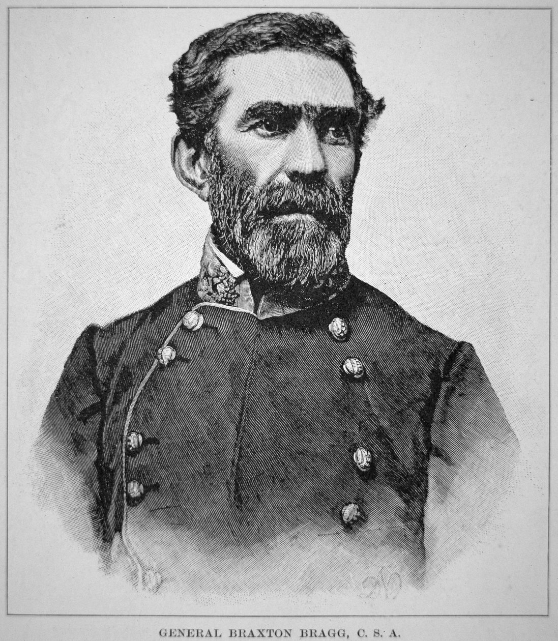 Braxton Bragg tábornok (1817-76) portréja (litho) alkotó: American School