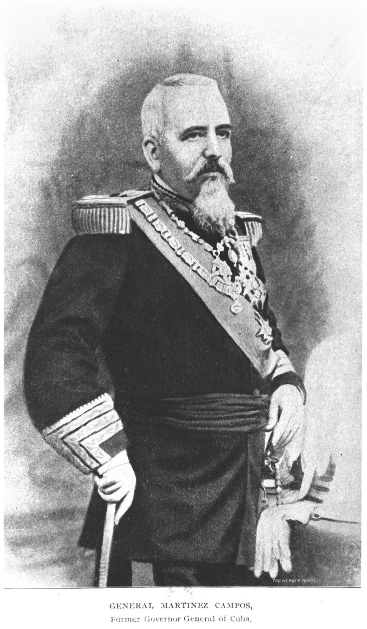 Martinez Campos tábornok (1831-1900) portréja Murat Halstead Kuba történetéből, 1898. alkotó: American School