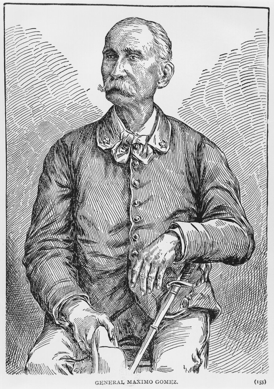Maximo Gomez tábornok (1836-1905) portréja Murat Halstead Kuba történetéből, 1898. alkotó: American School