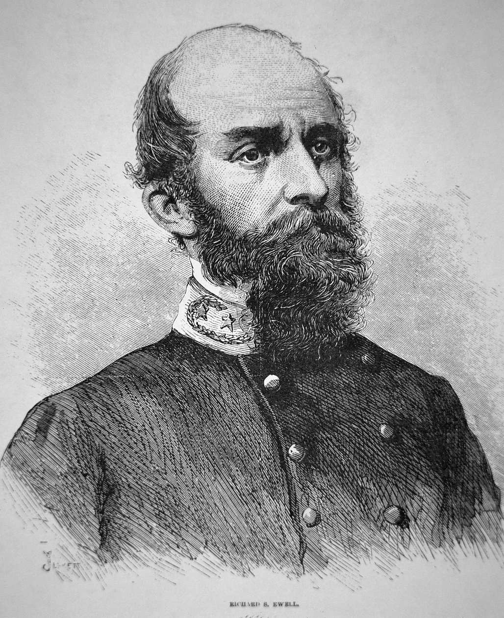 Richard S. Ewell tábornok portréja (litho) alkotó: American School