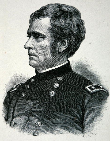 Joseph Hooker portréja, aki „Fighting Joe” néven ismert (litho) alkotó: American School