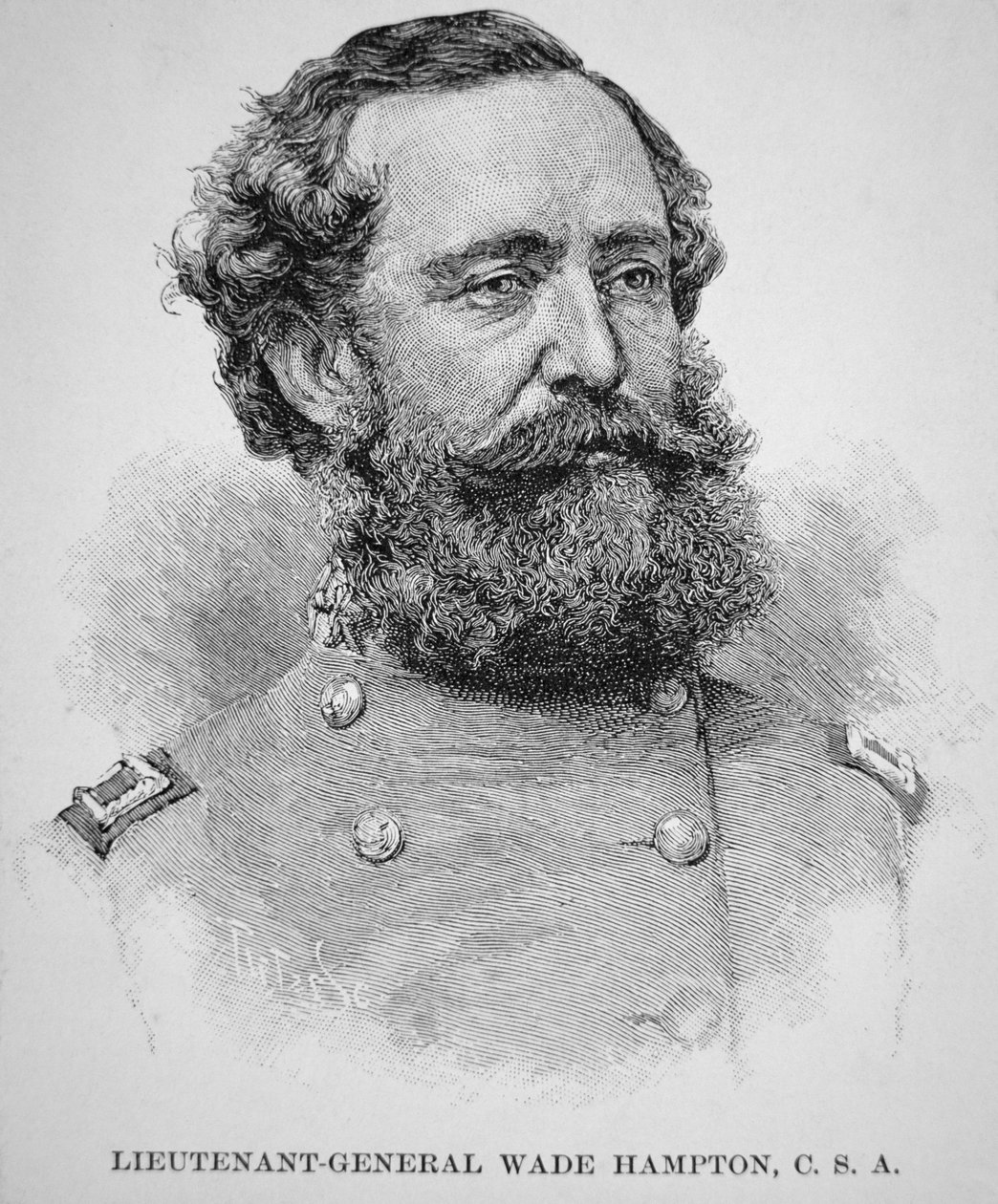 Wade Hampton altábornagy portréja (litho) alkotó: American School