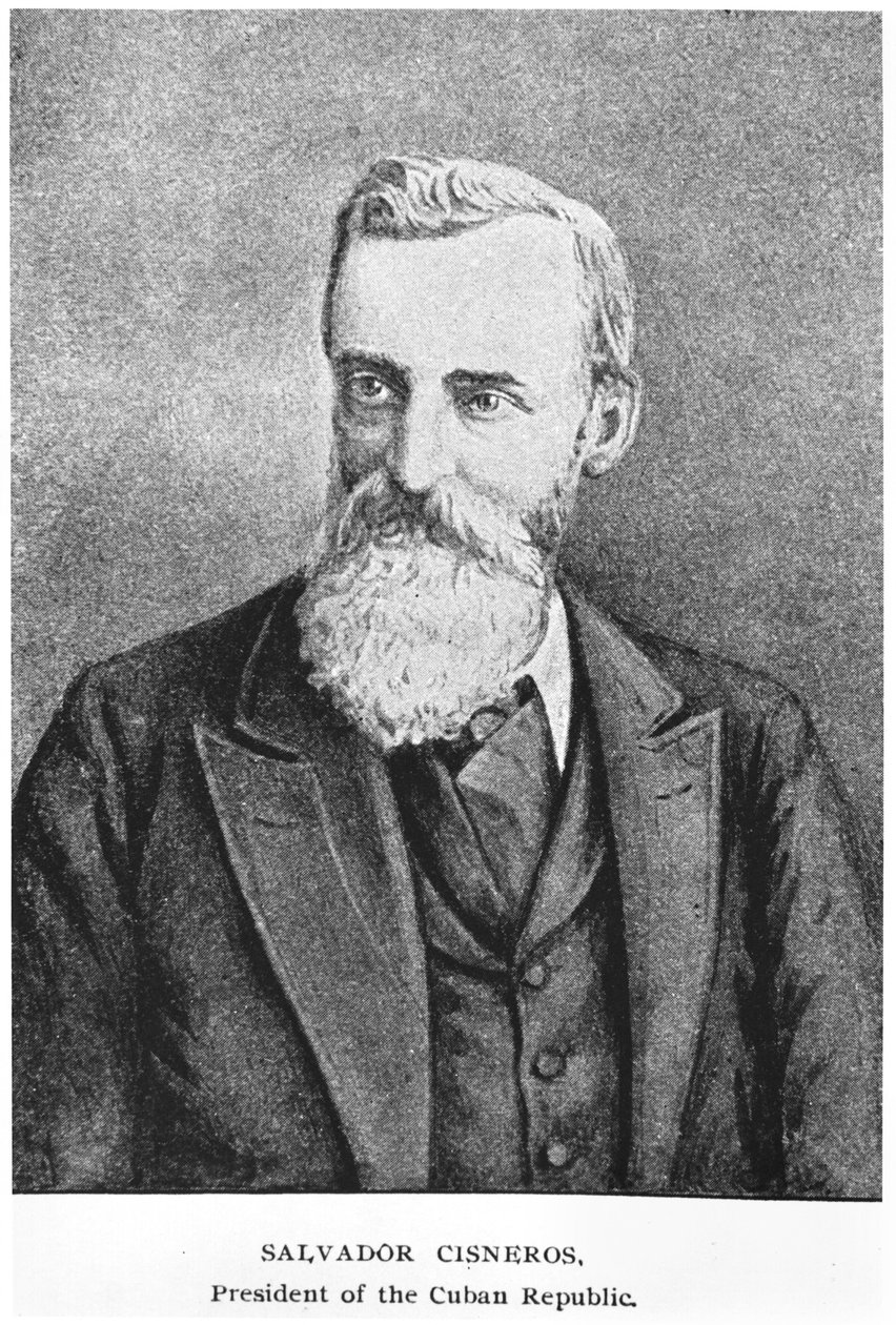 Salvador Cisneros Betancourt (1828-1914) portréja Murat Halstead Kuba történetéből, 1898. alkotó: American School