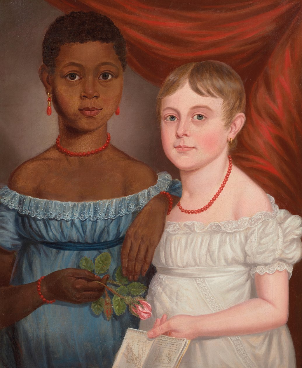 Két lány portréja, 19. század eleje (olaj, vászon) alkotó: American School