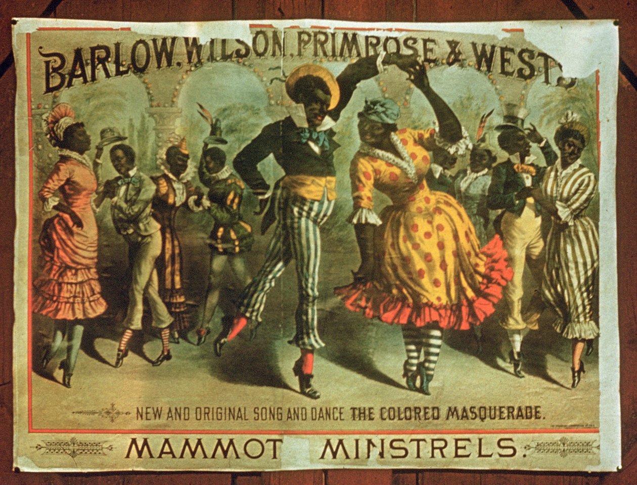 Barlow, Wilson, Primrose és Wests Mammot Minstrels Colored Masquerade plakátja alkotó: American School