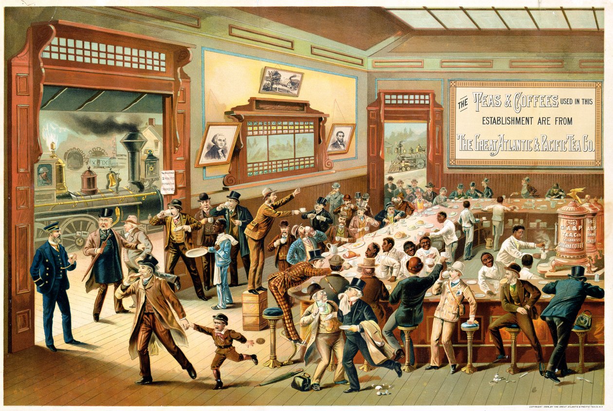 A Great Atlantic & Pacific Tea Co. 1886-os plakátja alkotó: American School