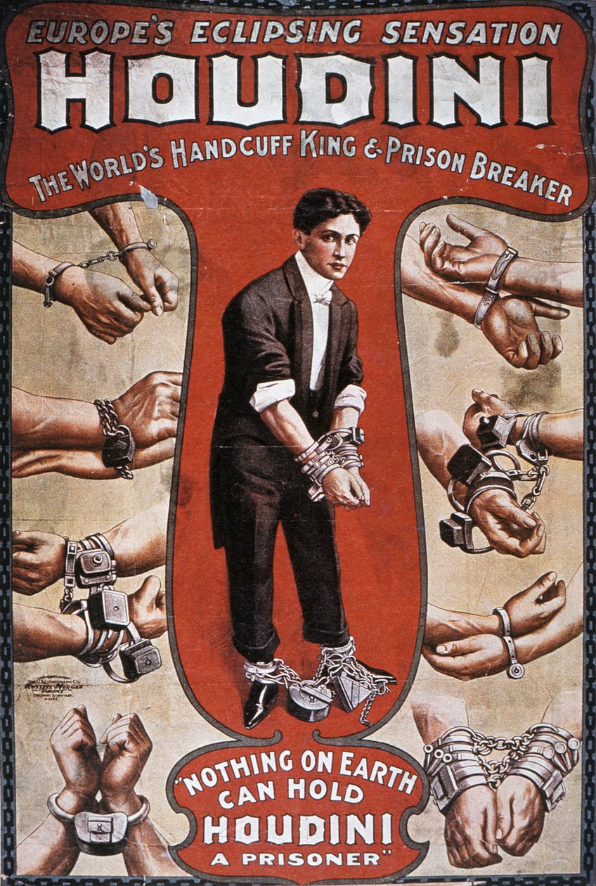 Houdini előadását hirdető plakát alkotó: American School