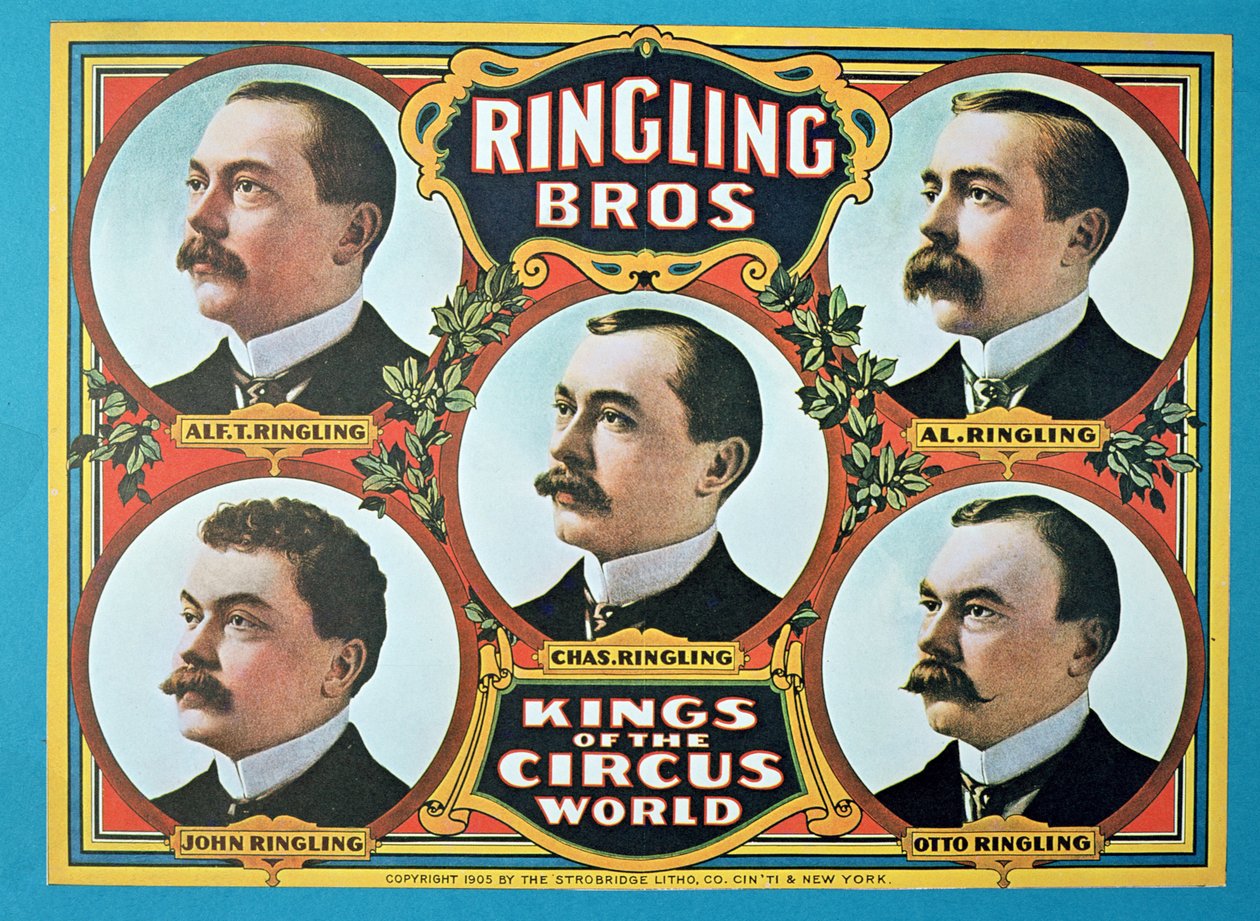 A „Cirkuszvilág Ringling Bros. Kings of the Circus World” című plakátja alkotó: American School