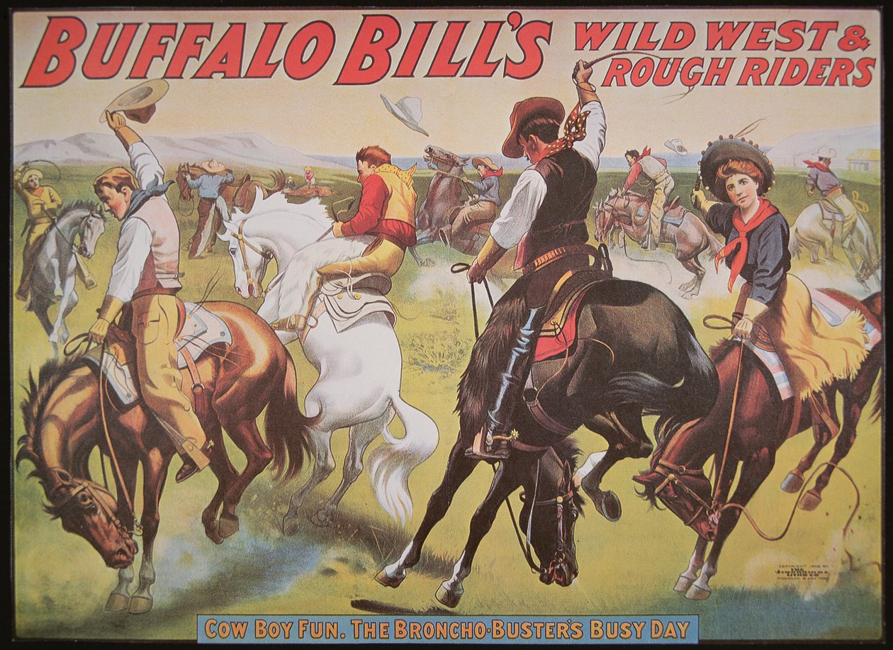 Buffalo Bill (1846-1917) vadnyugati bemutatójának plakátja alkotó: American School