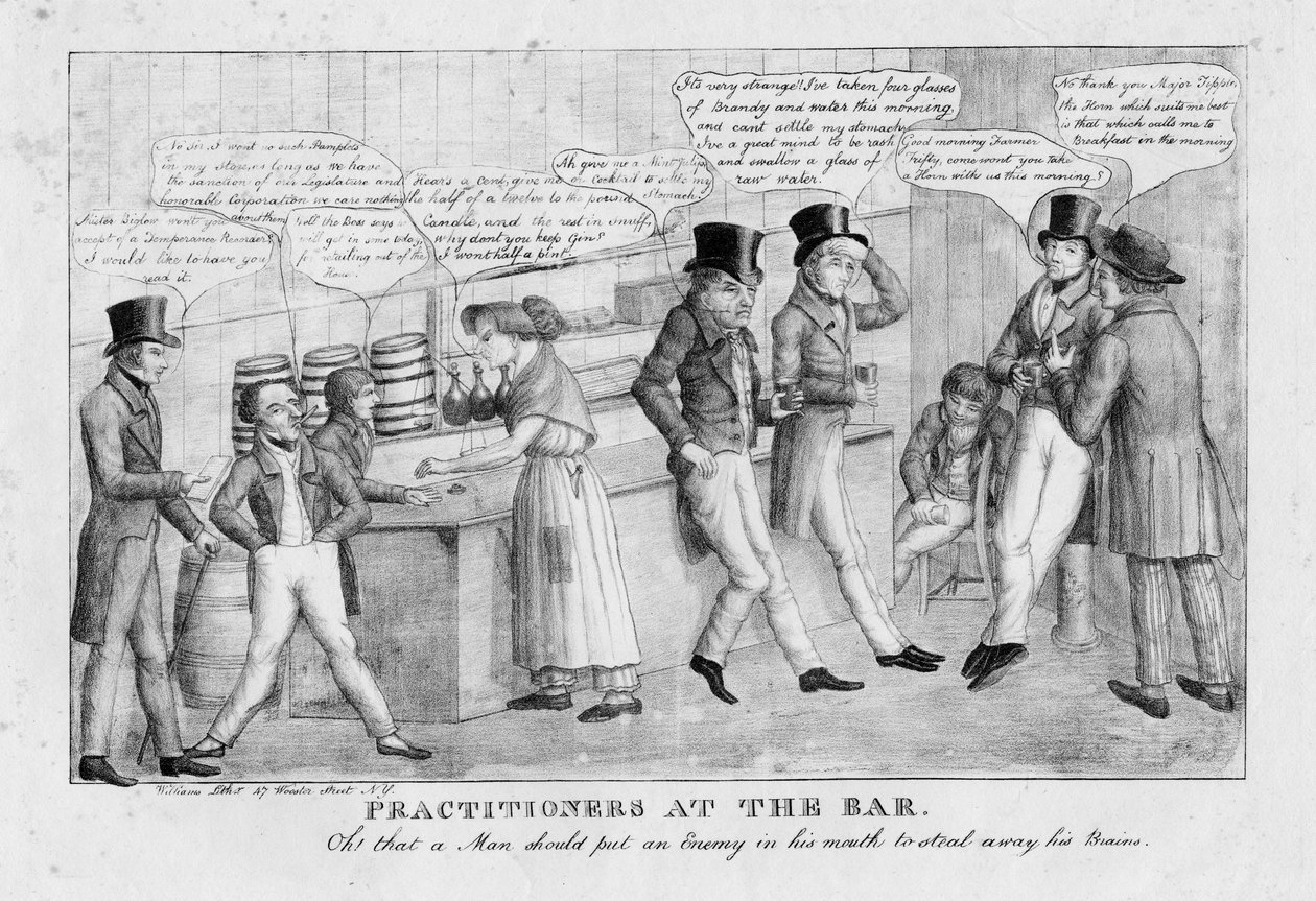 Gyakorlók a bárban, 1834 körül alkotó: American School