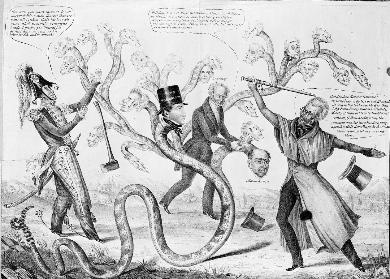 Andrew Jackson elnök (1767-1845) megölte a Hidrát alkotó: American School