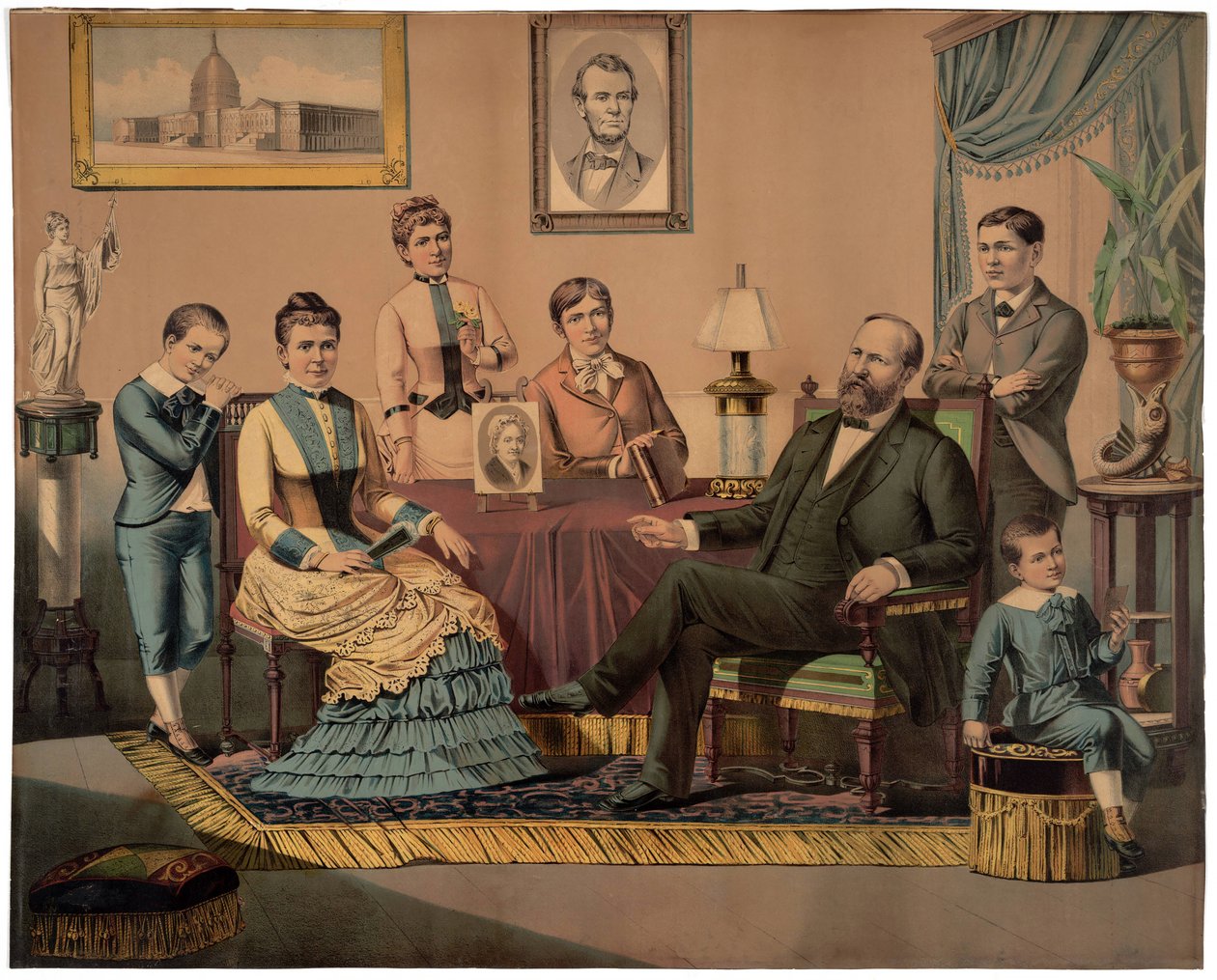 Garfield elnök és családja, pub. 1882 alkotó: American School