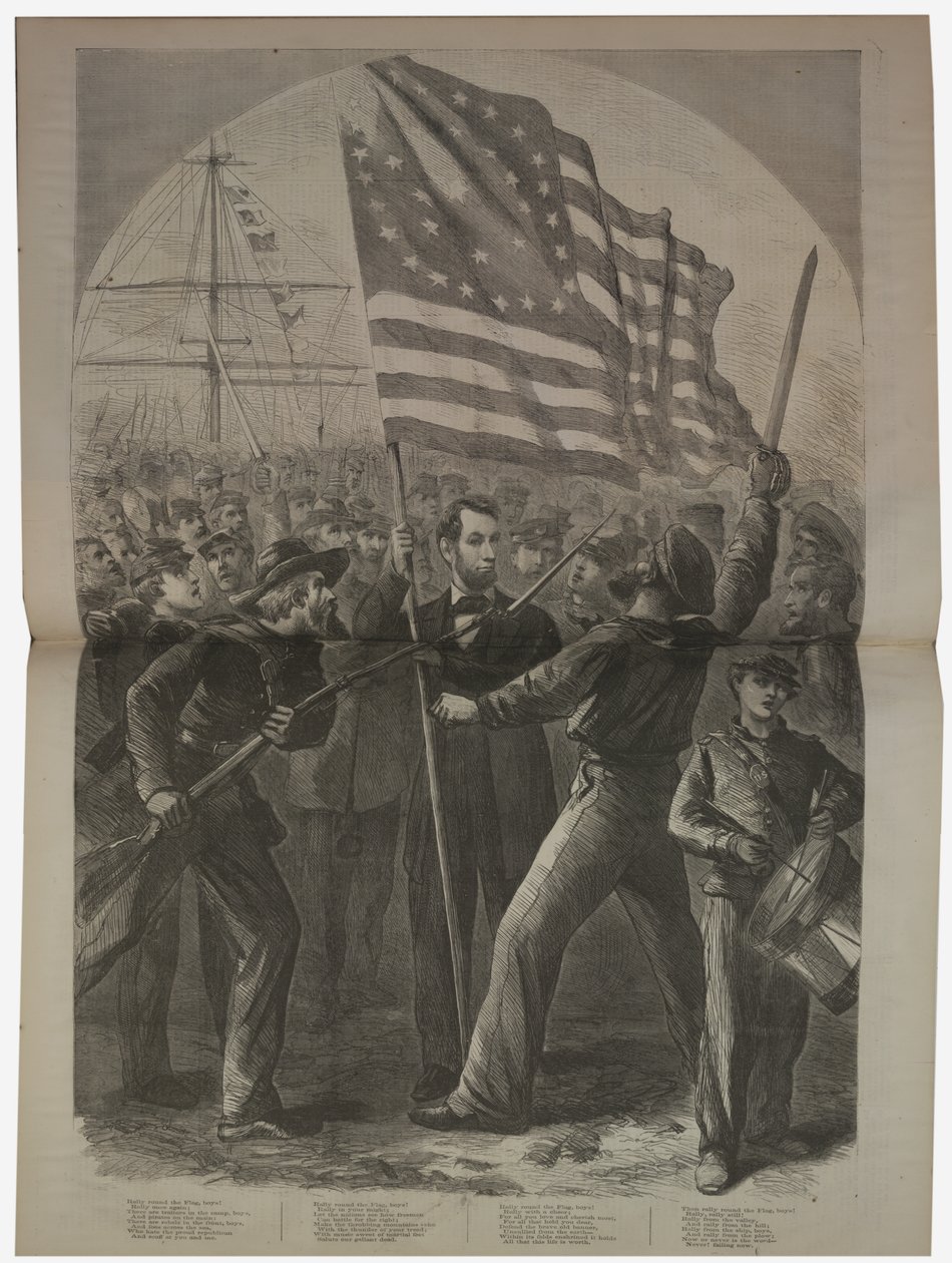 Lincoln elnök bekapcsolódik a Fort Stevens-i csatába, illusztráció a "Harper