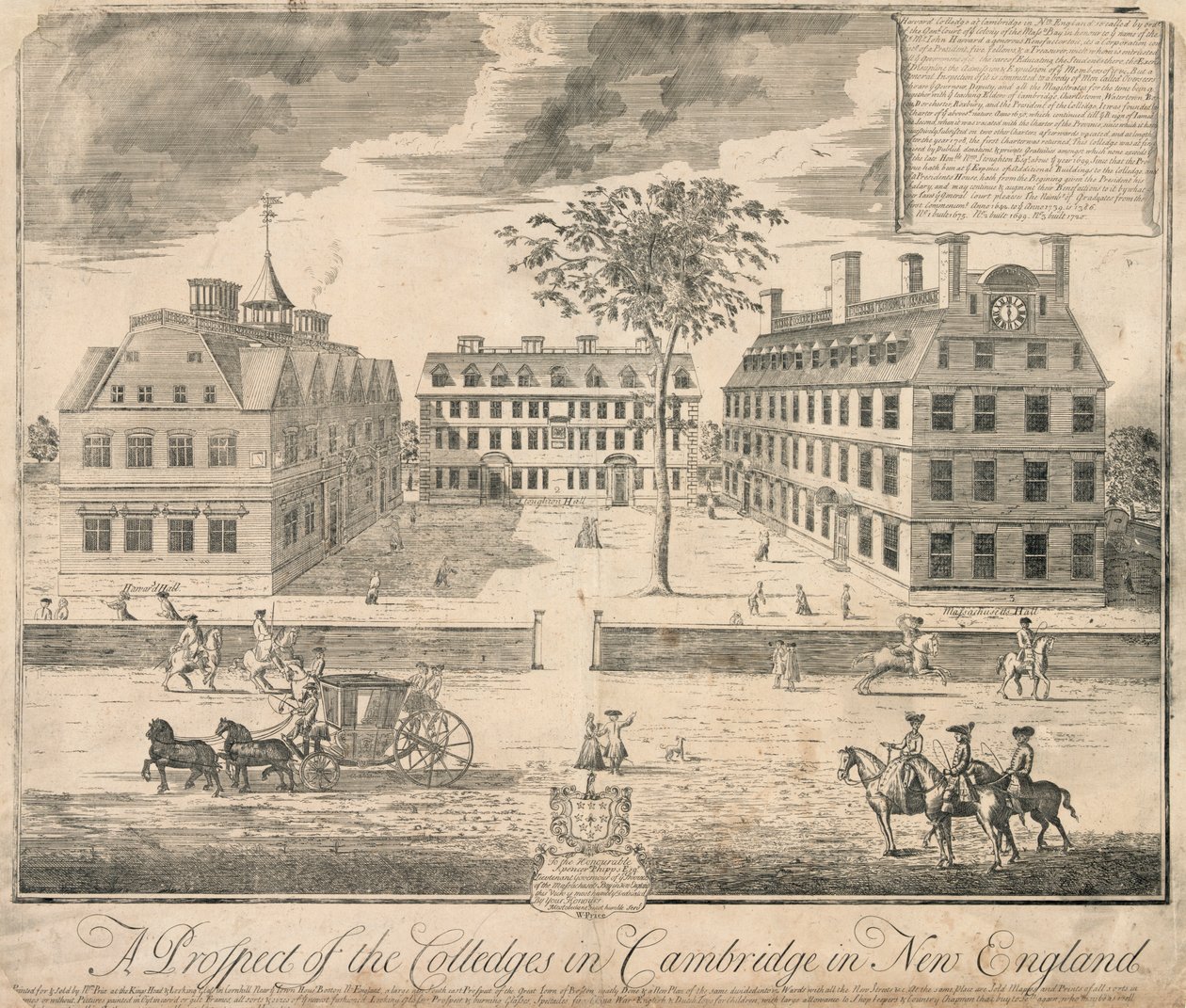 A Harvard Egyetem nyomtatása 1700 körül, 1700 körül (metszet) alkotó: American School