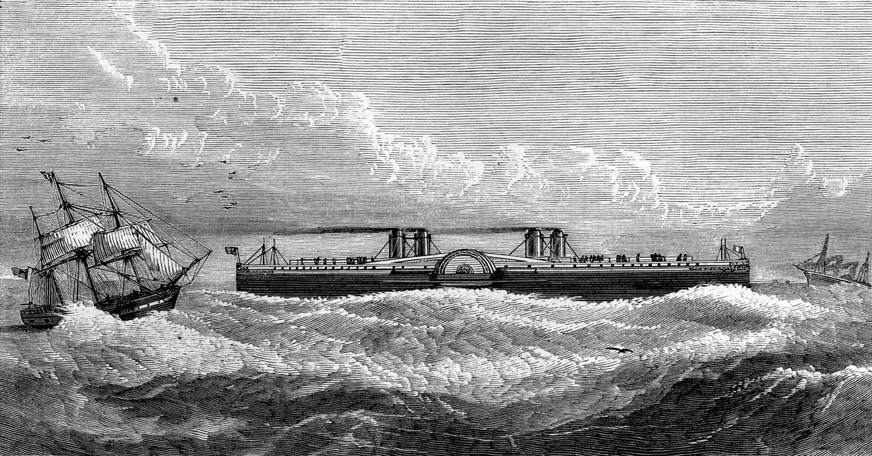 Javasolt komp-gőzös Dover és Calais között, illusztráció az Appletons Journalból, 1872. május 4. alkotó: American School