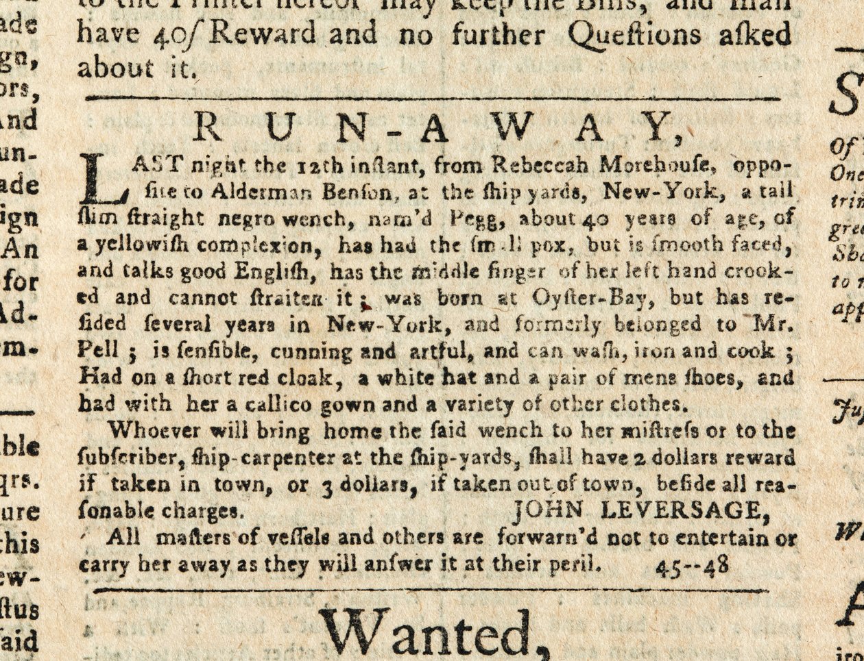 "Rebeccah Morehouse Peggje", The New-York Gazette: avagy a Heti Postásfiú, december 13. alkotó: American School