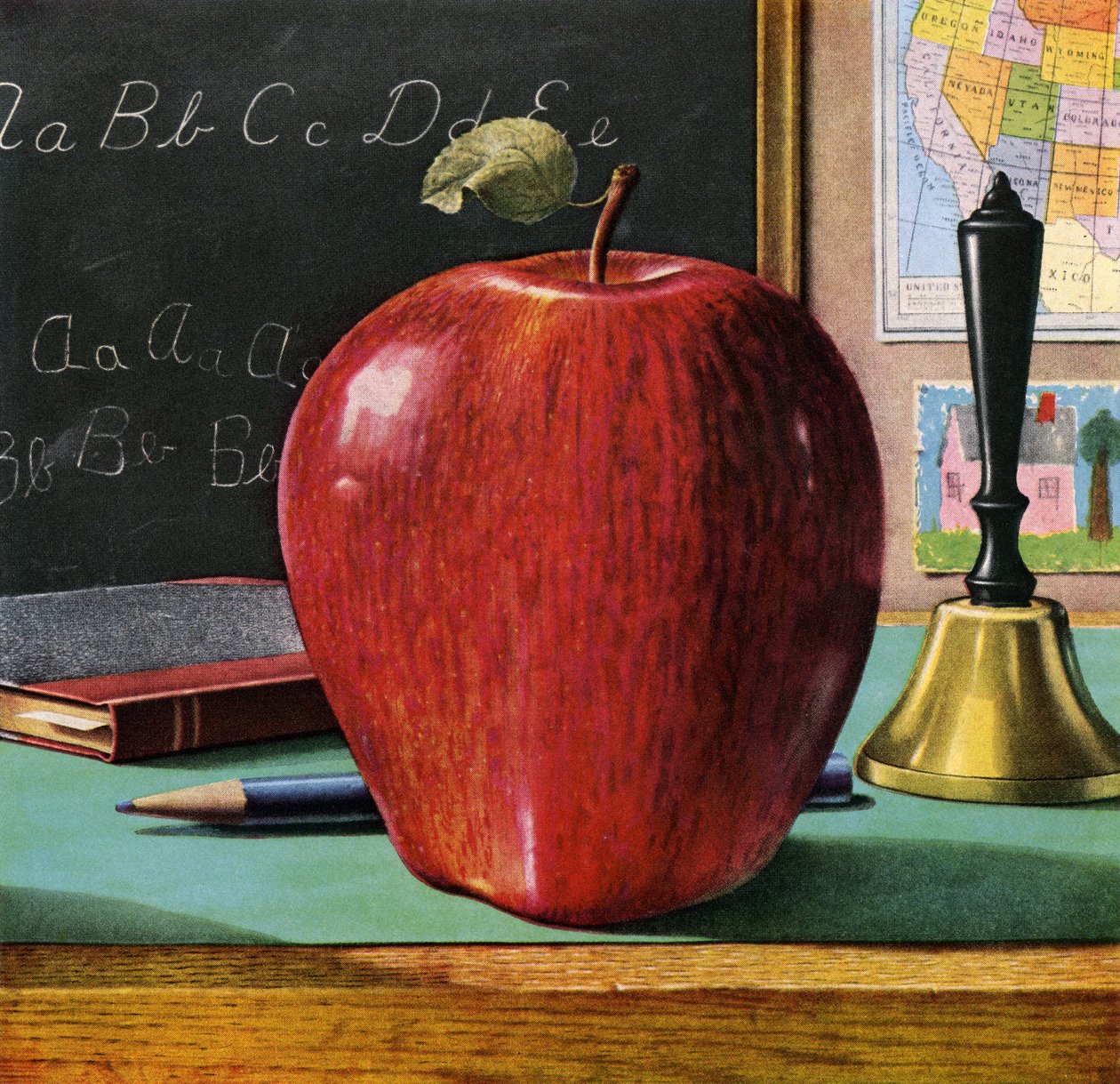 Red Delicious alma a tanári asztalon alkotó: American School