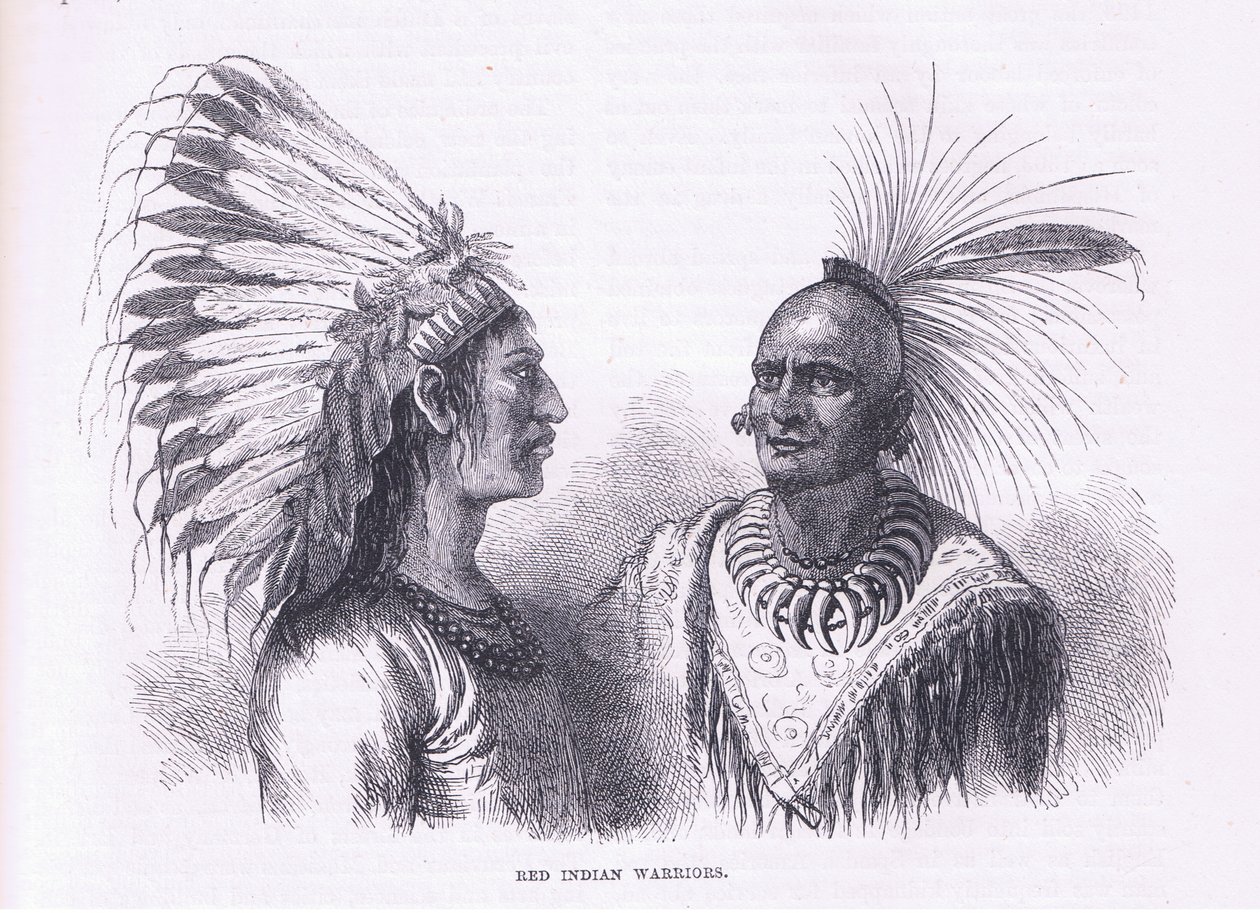 Vörös indián harcosok, illusztráció Cassell története az Egyesült Államok pubjából. készítette: Petter & Galpin 1890 körül (litho) alkotó: American School
