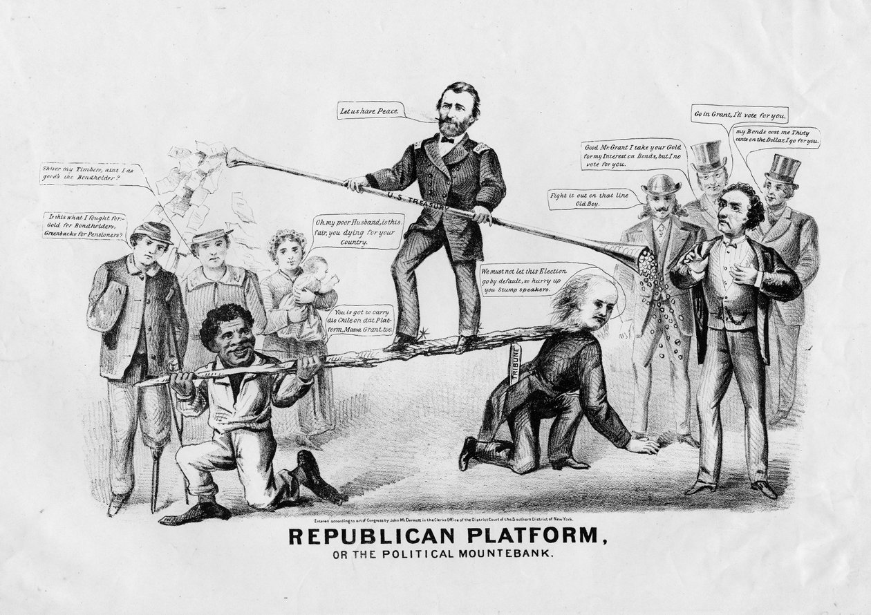 Republikánus platform, vagy, The Police Mountebank, kiadó: John McDermott, New York, 1868 alkotó: American School