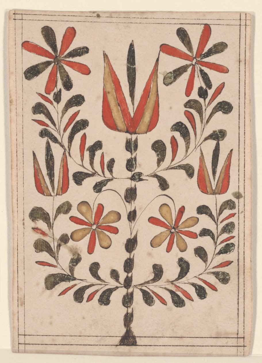 Érdemdíj (Belohnung), Fraktur festmény (toll és tinta WC-vel papíron) alkotó: American School