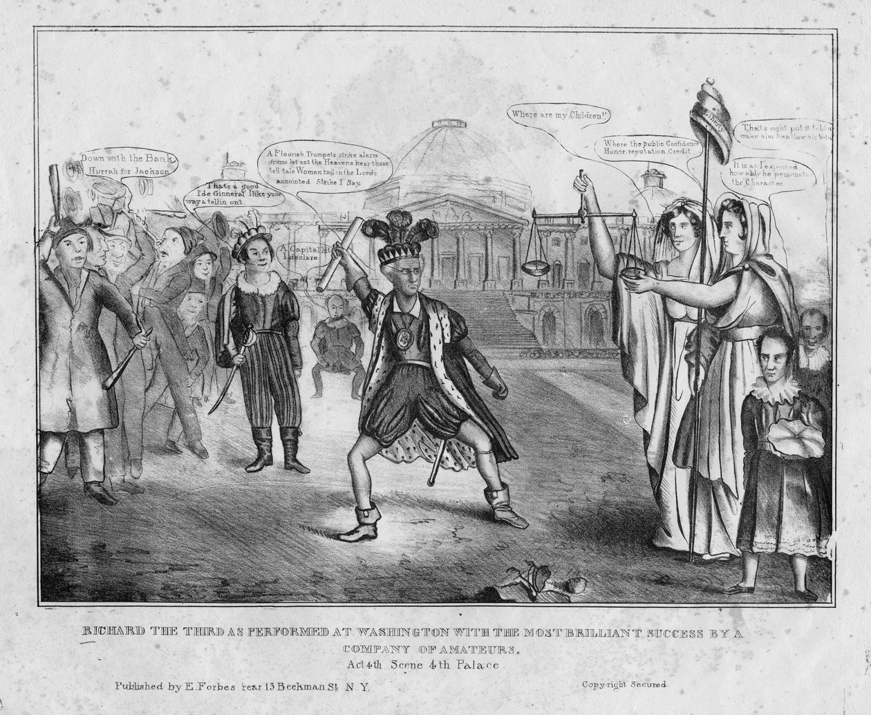 Harmadik Richárd előadásában Washingtonban a legragyogóbb sikerrel egy amatőr társaság, 1834 körül alkotó: American School
