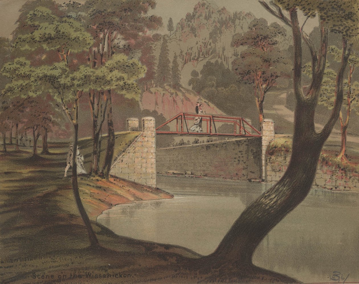 Jelenet a Wissahickon, 1880 körül alkotó: American School