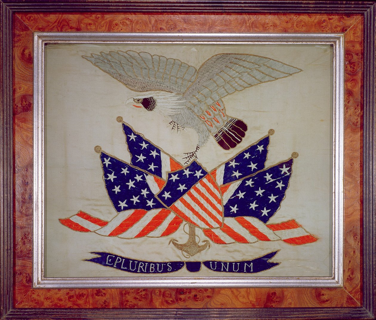 Az Amerikai Egyesült Államok pecsétje, 1840 körül (hímzés) alkotó: American School
