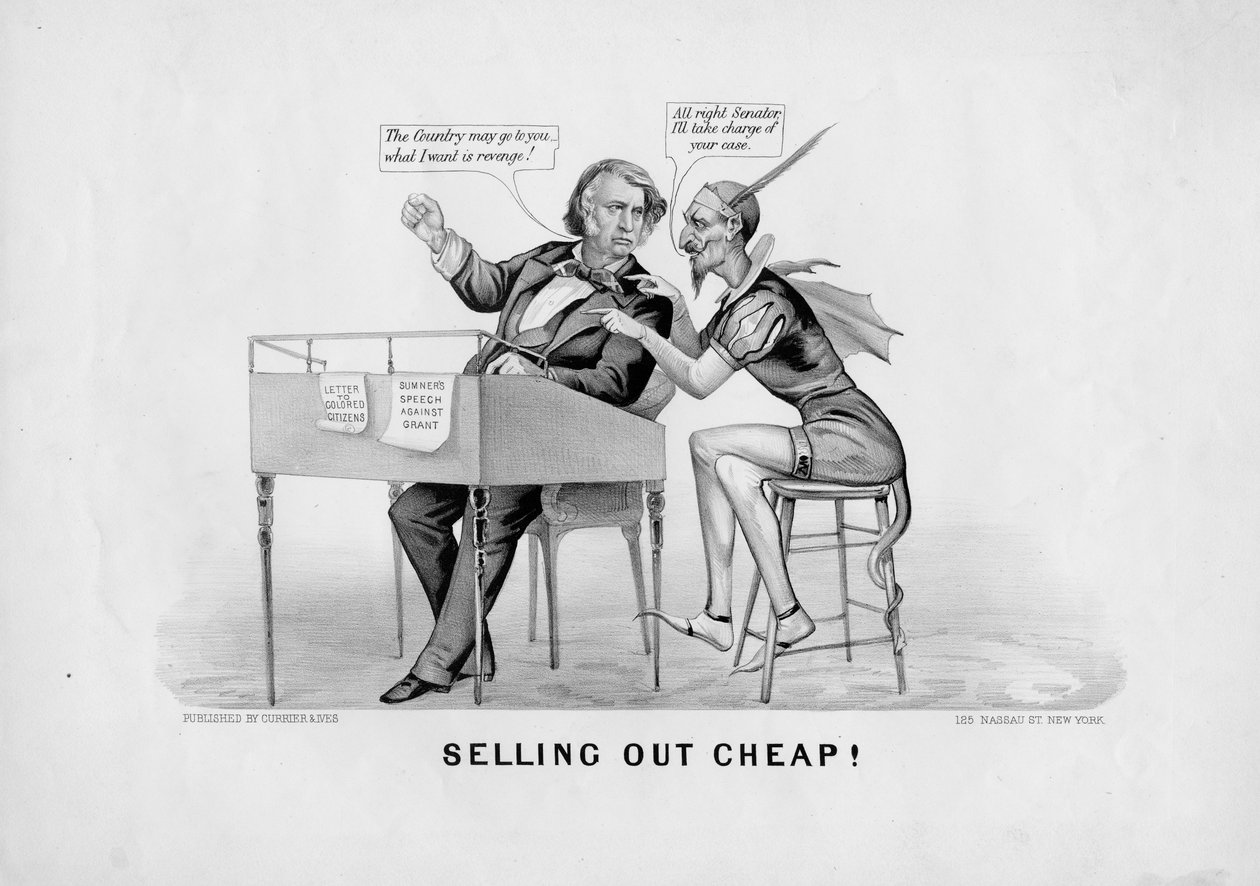Olcsón eladó!, kiadó: Currier & Ives, New York, 1870 körül alkotó: American School
