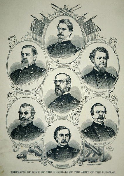 A Potomac Uniós Hadsereg tábornokainak hét portréja (litho) alkotó: American School